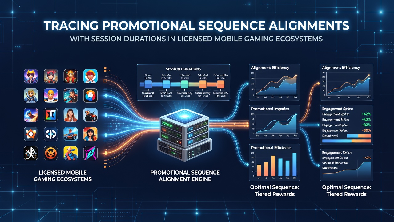 Darstellung von Datenanalysen zu Promotionssequenzen und Sitzungsdauern in mobilen Gaming-Apps
